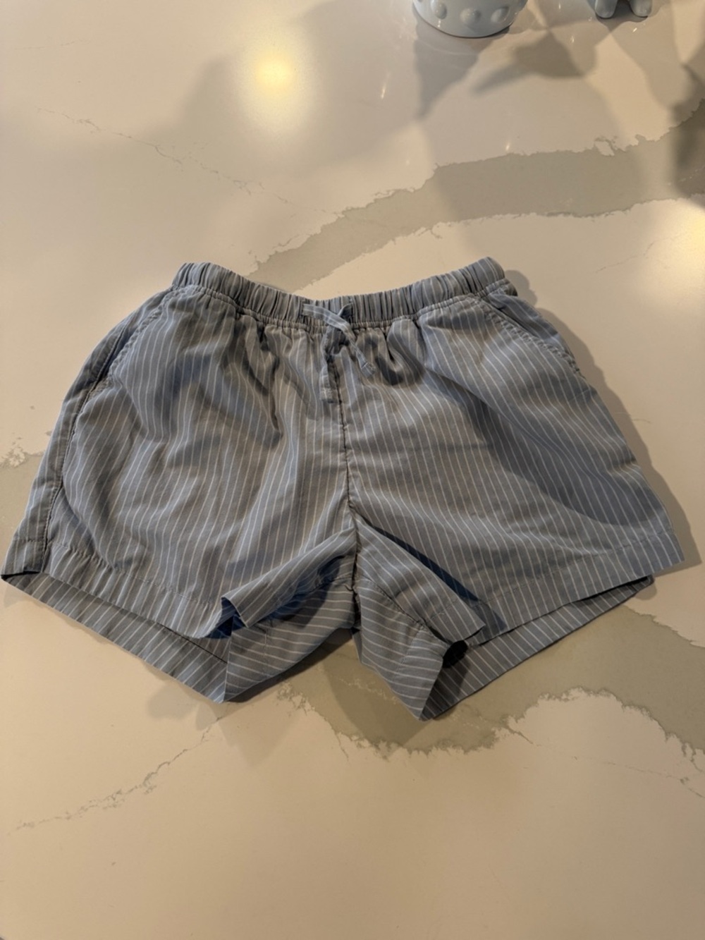 Abercrombie Kids Light Blue Striped Elastic Waist Shorts